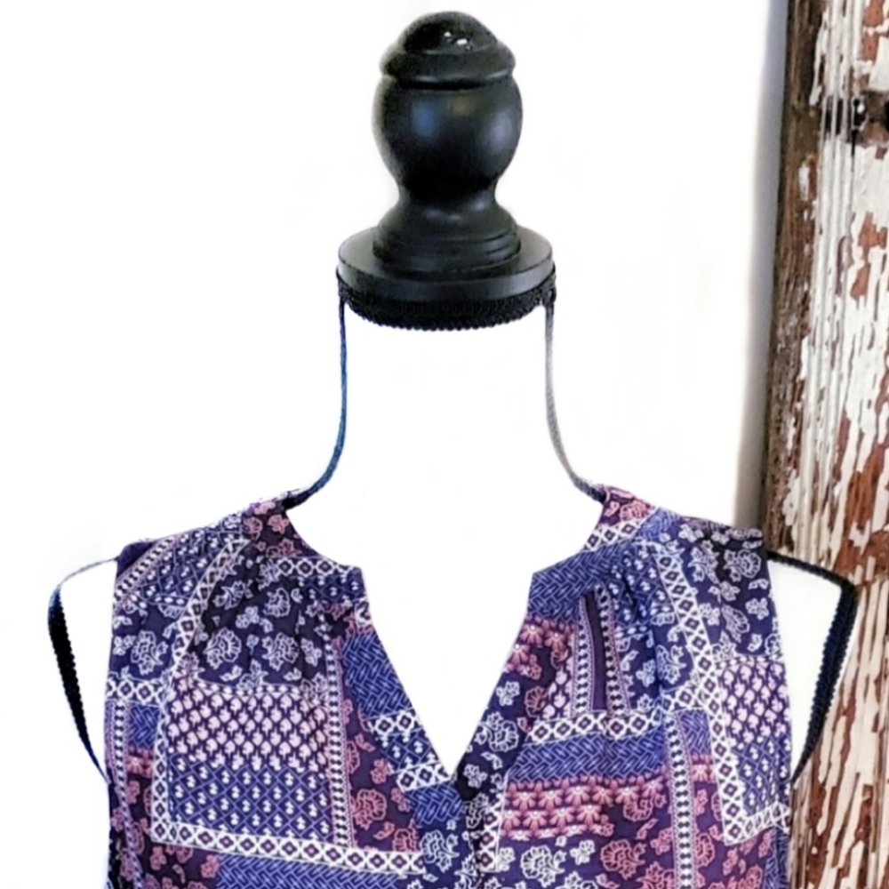 Violet & Claire Floral Sleeveless Top Multi Colored Size S - Picture 2 of 11